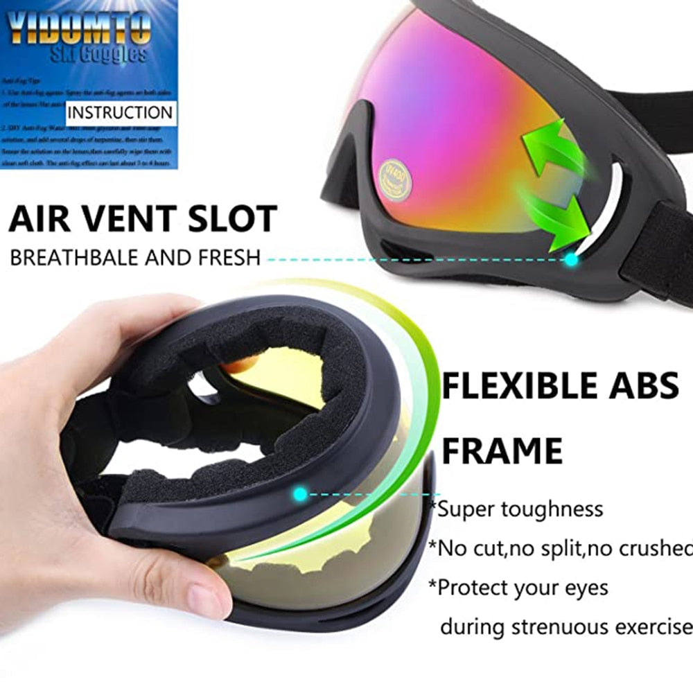 Professional snow Windproof X400 UV Protection Ski Glasses - KiwisLove