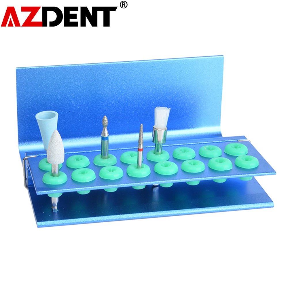 Dental Burs Holder For FG RA Bur Aluminum Dental Bur Block With Cover Autoclavable 16Holes/10Holes - KiwisLove