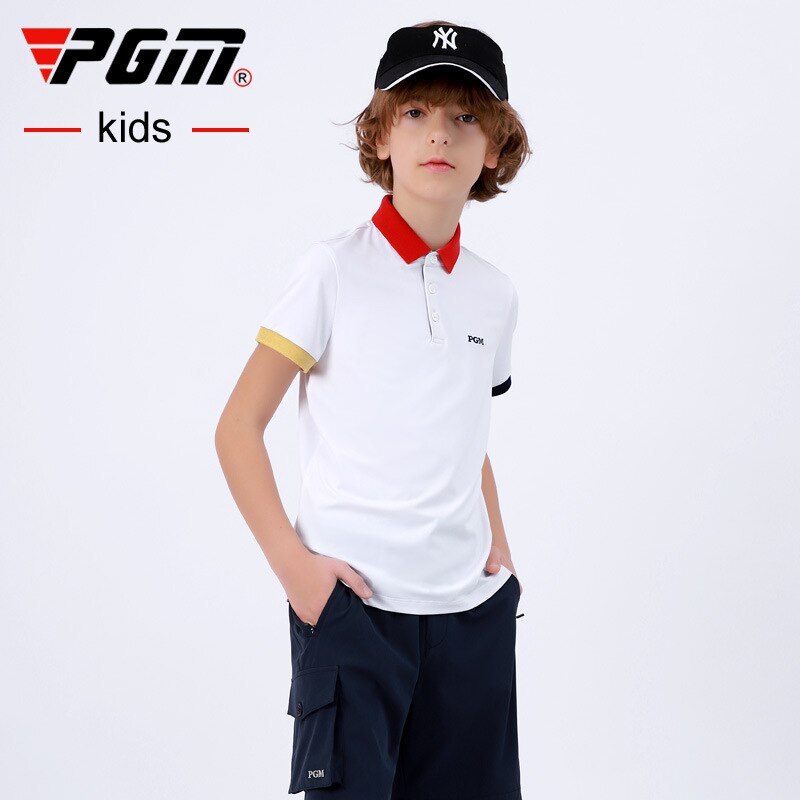 PGM Golf T-shirt Golf Clothing Boys Quick-drying Golf shirts Summer Breathable Elastic Golf Short Sleeved Uniforms YF405 - KiwisLove