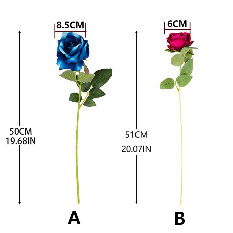 1pc/5pc Beautiful Silk Artificial Rose Flowers Wedding Home Table Decor Long Bouquet Arrange Fake Plant Valentine&#39;s Day Presents - KiwisLove