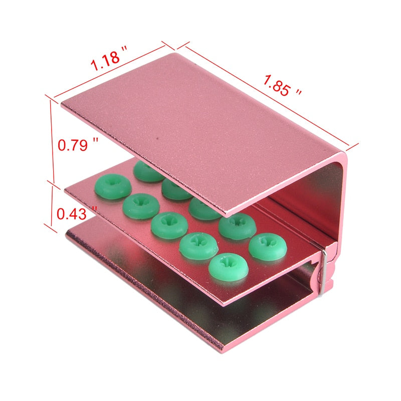 10 Holes Dental Bur Block Box For FG RA Bur Aluminum Metal Dental Burs Holder Support Stand Autoclavable - KiwisLove