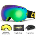 COPOZZ Brand Professional Ski Goggles Double Layers Lens Anti-fog UV400 Big Ski Glasses Skiing Snowboard Men Women Snow Goggles - KiwisLove