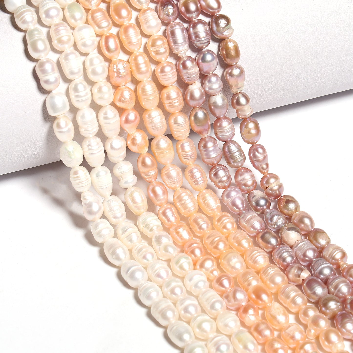 Natural Freshwater Pearls Rice Shape White Pearls Beads for Jewelry Making Handmade DIY Charm Bracelet Necklace Accessories 15" - KiwisLove