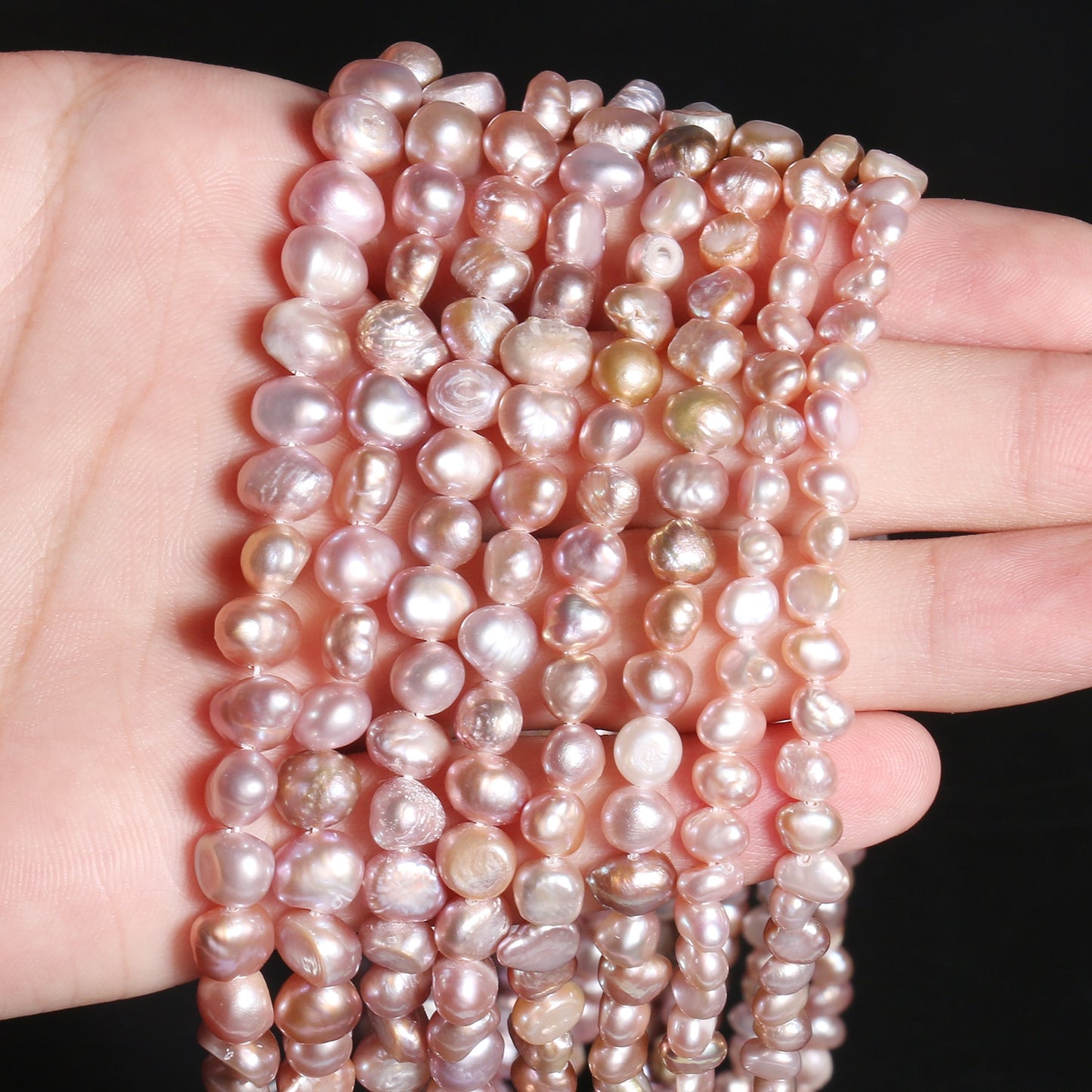 Natural Freshwater Pearl White Pink Purple Irregular Pearls Punch Beads for DIY Craft Bracelet Necklace Jewelry Making 15'' - KiwisLove