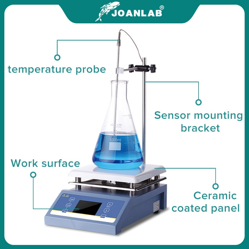 JOANLAB Heating Magnetic Stirrer Hot Plate Lab Stirrer Digital Display thermostat Mixer Lab Equipment 1/3L 5L 220v With Stir Bar - KiwisLove
