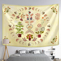 Moon Phase Tapestry Wall Hanging Plants Celestial Flowers Starry Sky Bohemian Witchcraft Hippie Home Decor - KiwisLove