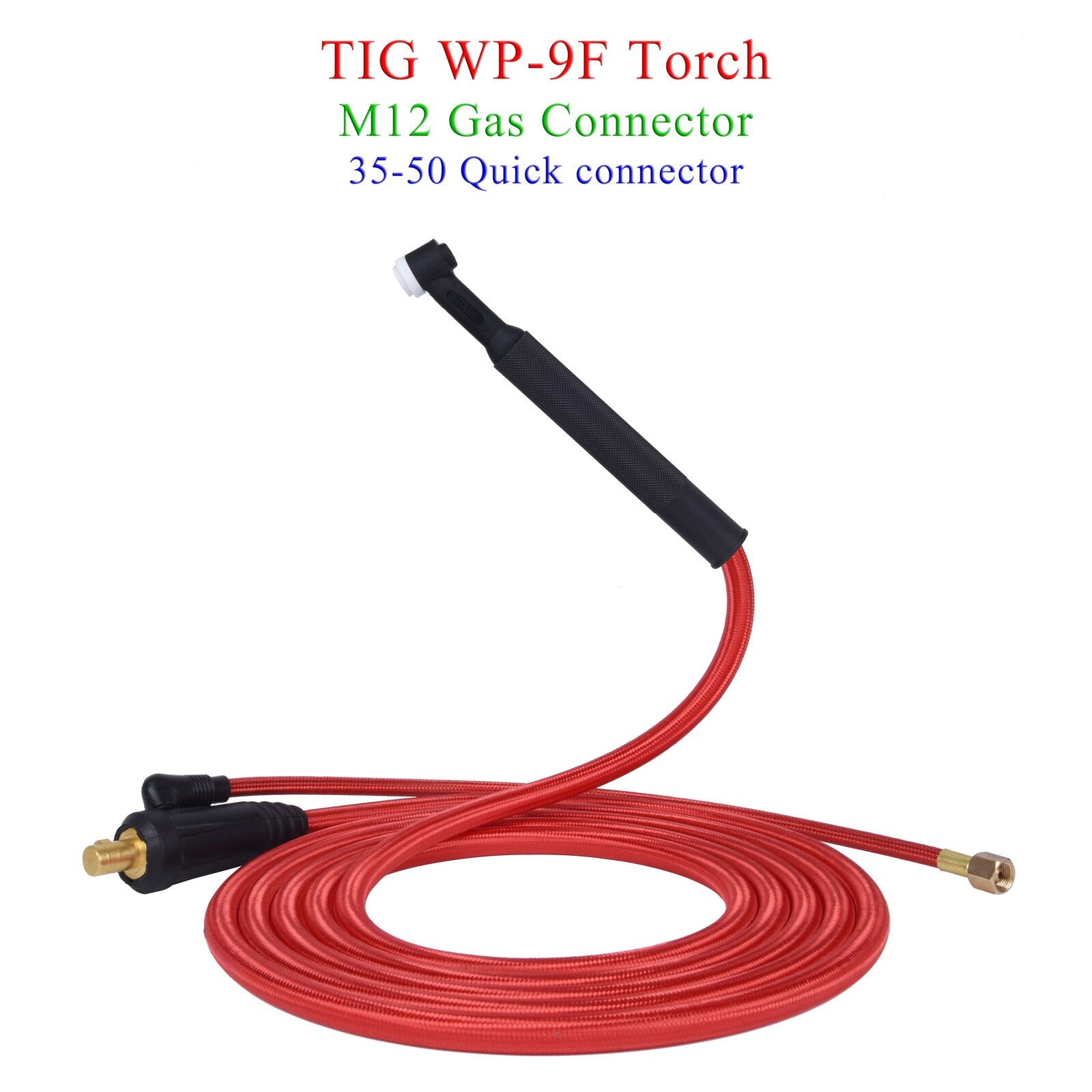 4M/13ft 7.8M/25.6ft WP9F 9FV TIG Welding Torch Soft Hose Cable Wires M12*1mm Gas Connector DKJ 10-25 35-50 Power Connector - KiwisLove