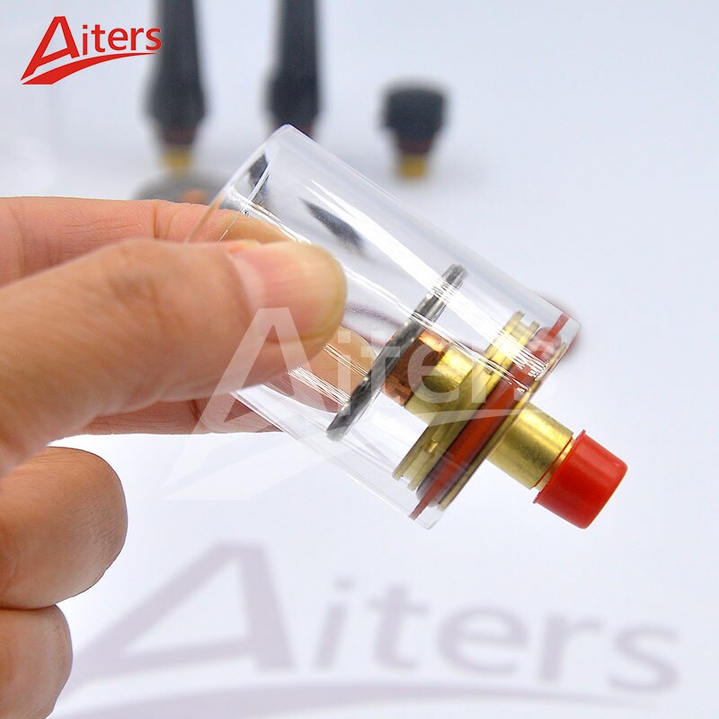 17Pcs Kit TIG Welding Torch 1.0/1.6mm Collet Stubby Gas Lens #10 Pyrex Cup For WP-17/18/26 With Large Connector - KiwisLove
