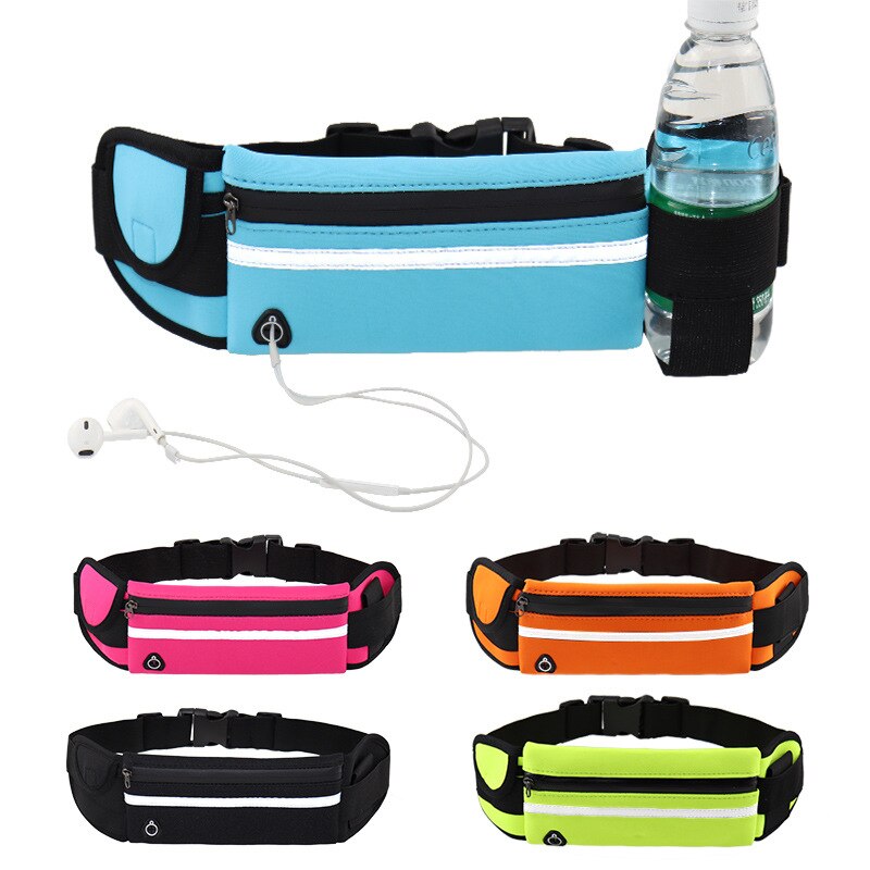 Running Bag Mini Fanny Pack Portable USB Earphone Waist Bag waterproof Phone Belt Case - KiwisLove