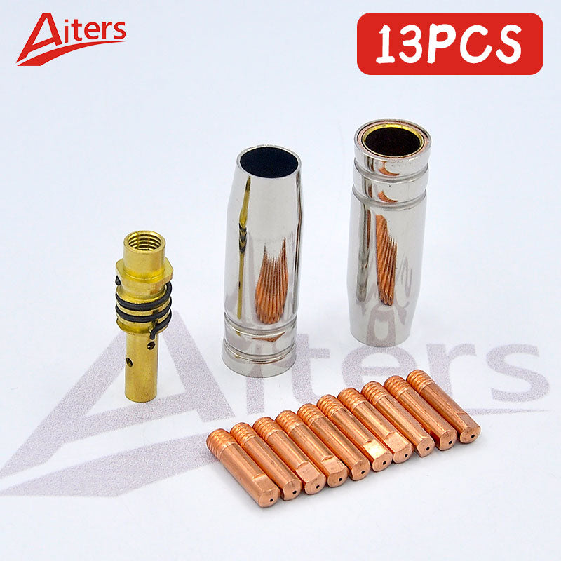 15AK Torch 13PCS Consumables Welding accessories Nozzle holder Contact Tips MIG Welding Torch Nozzle