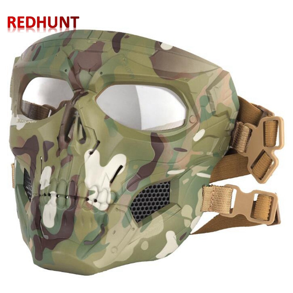Airsoft Paintball Skull Skeleton Mask Tactical Full Face Mask with Eye Protection Helmet Mask FOR Paintball Game - KiwisLove