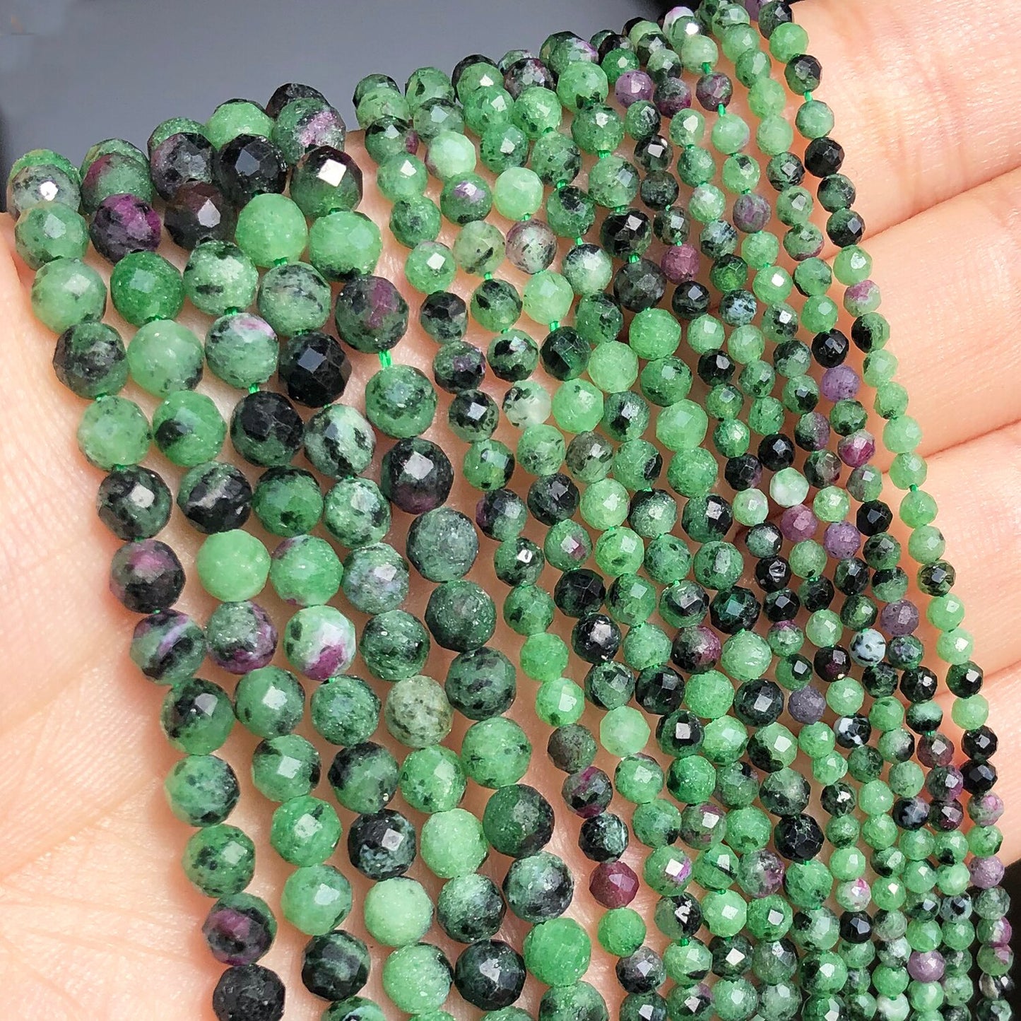 2mm 3mm 4mm Natural Stone Faceted Green Turquoises Amazonite Cat Eye Beads for Beadwork DIY Jewelry Making Bracelet Accessories - KiwisLove