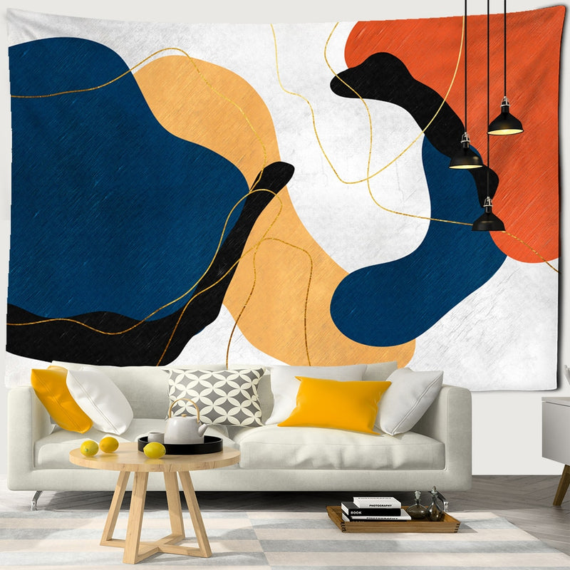 Psychedelic Hippie Print Tapestry Living Decoration House Tapestry India Macrame Wall Hanging Home Art bohemian Decor Fireplace - KiwisLove