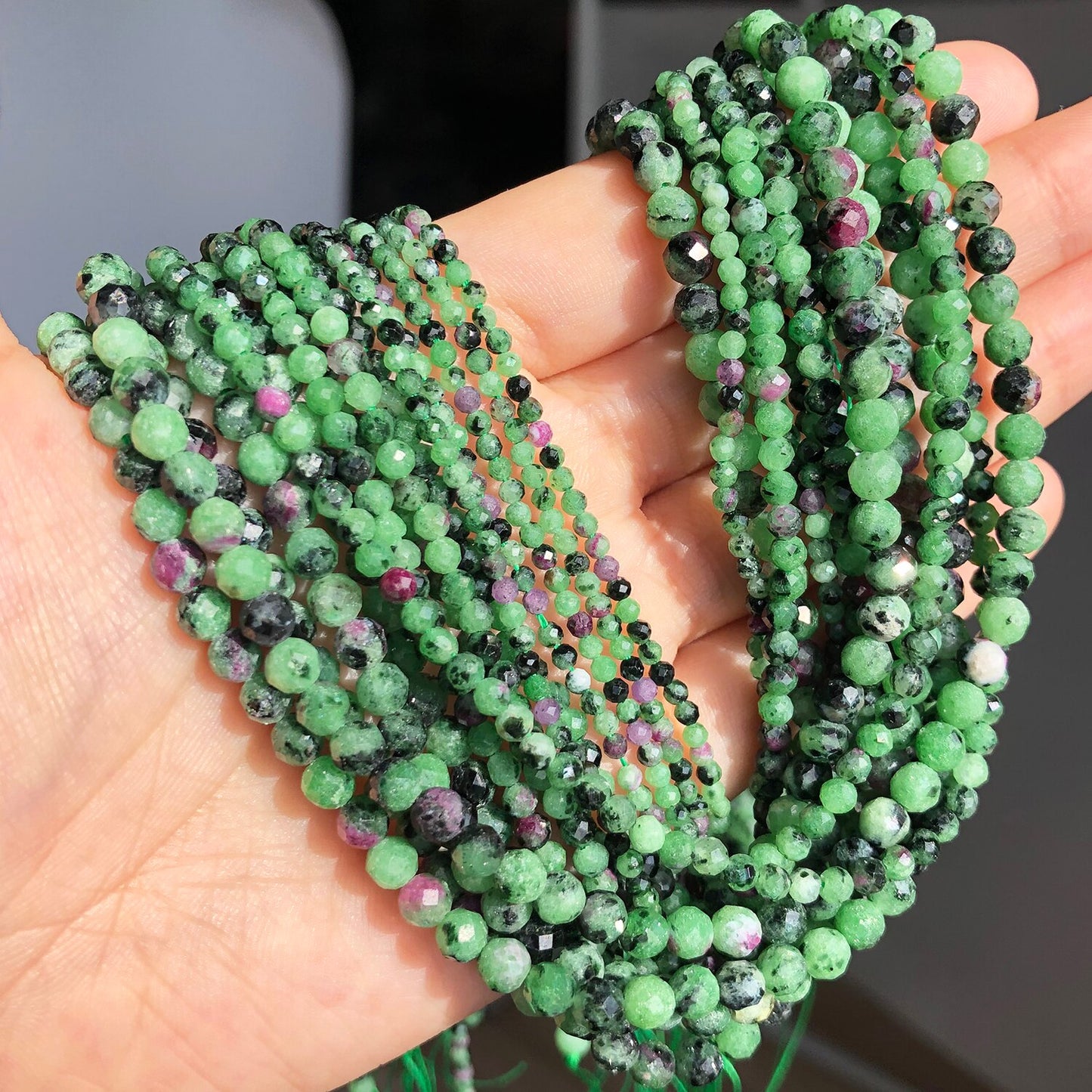 Small 2 3 4 mm Gem Stone Natural Epidote Rubys Zoisite Loose Spacer Beads for Jewelry Making DIY Bracelet Earrings Accessories - KiwisLove