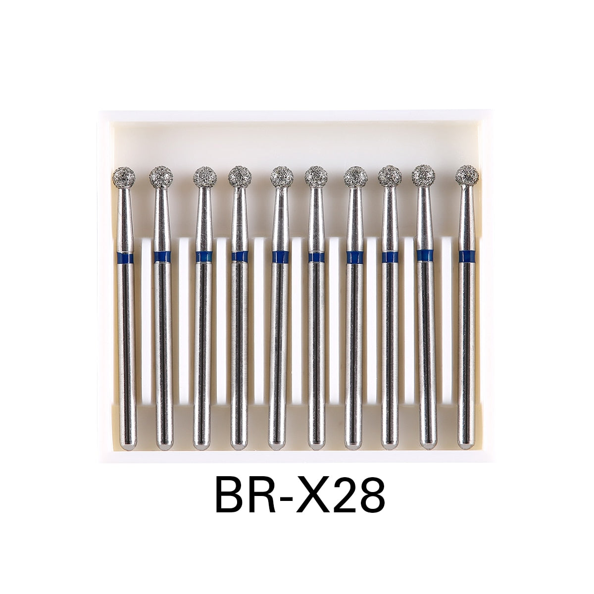 10pcs/Pack AZDENT Dental Diamond Burs Drill Ball Round Type Burs 25mm FG 1.6mm for High Speed Handpiece 450000r/Min - KiwisLove