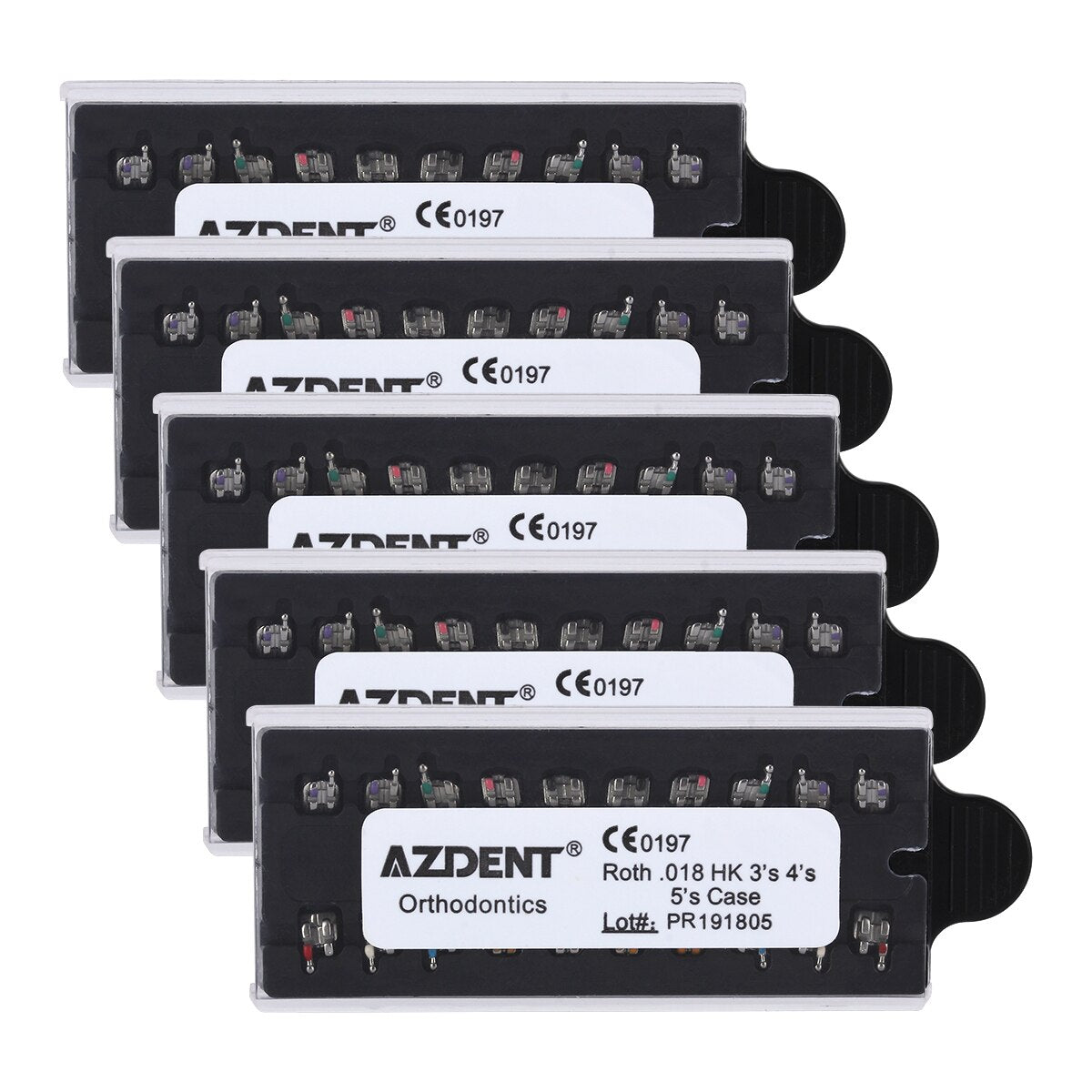 AZDENT 5 Packs Dental Orthodontic Monoblock Metal Bracket Braces Mini Roth/MBT.018/022 345 Hooks 20pcs/Pack - KiwisLove