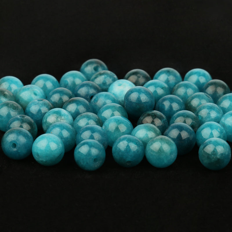 Natural Stone Blue Apatite Round Loose DIY Beads for Jewelry Making Christmas Gift Bracelet Earrings Necklace 15&#39;&#39; 6 8 10mm