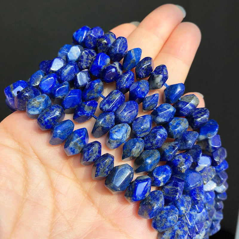 Natural Irregular Lapis Lazuli Stone Special Cut Genuine Loose Spacer Beads For Jewelry DIY Making Bracelet Accessories 7.5&#39;&#39;