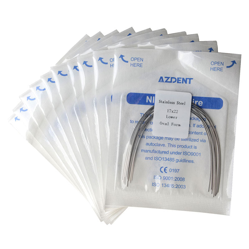 AZDENT Stainless Steel Arch Wires Rectangular Oval Form Orthodontic Archwire Dentist Tool - KiwisLove