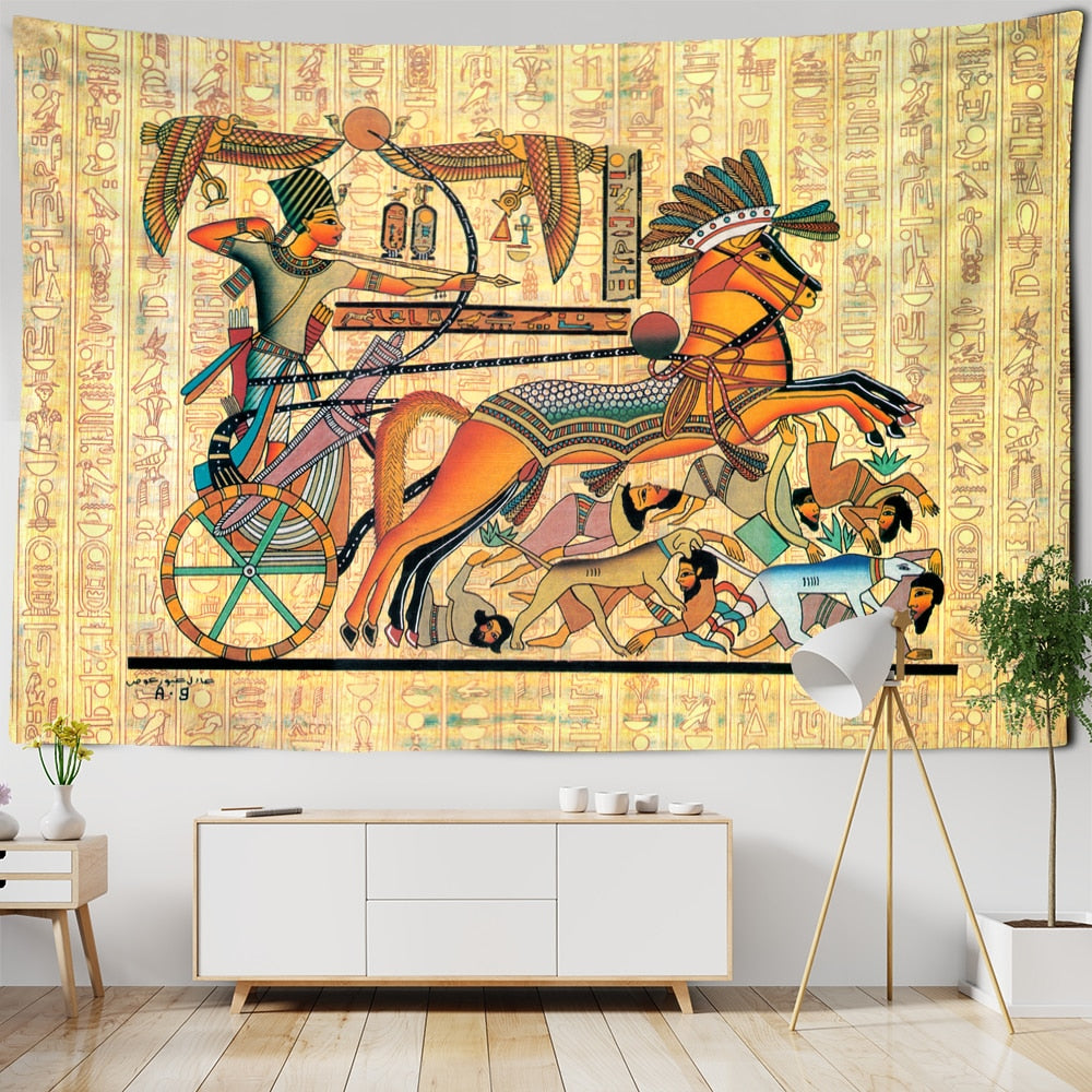 Egyptian Pyramid Tapestry Wall Hanging Ancient Civilization Figure Bohemian Hippie TAPIZ Wizardry Home Decor - KiwisLove