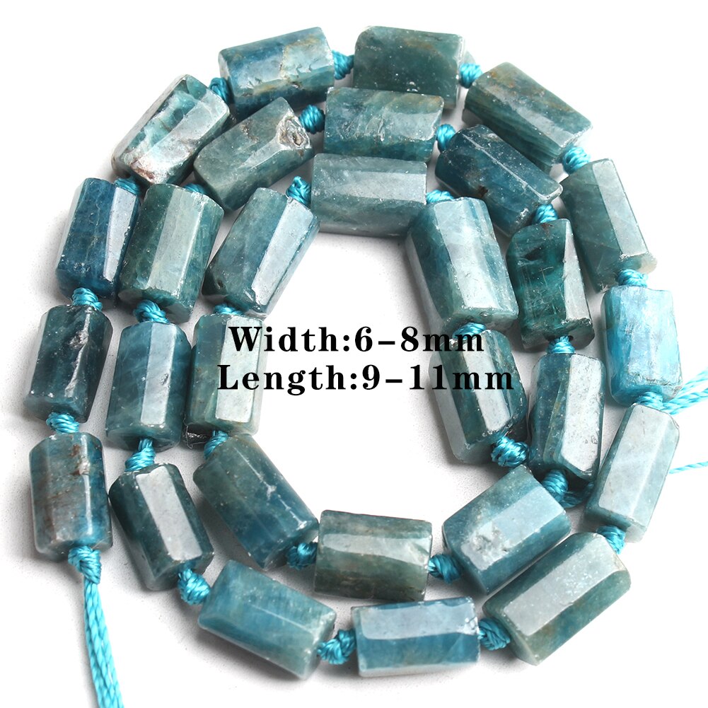 Natural Stone Blue Apatite Gem Beads Round Irregular Faceted Rondelle Loose Beads For Jewelry Making Diy Bracelets Accessories - KiwisLove