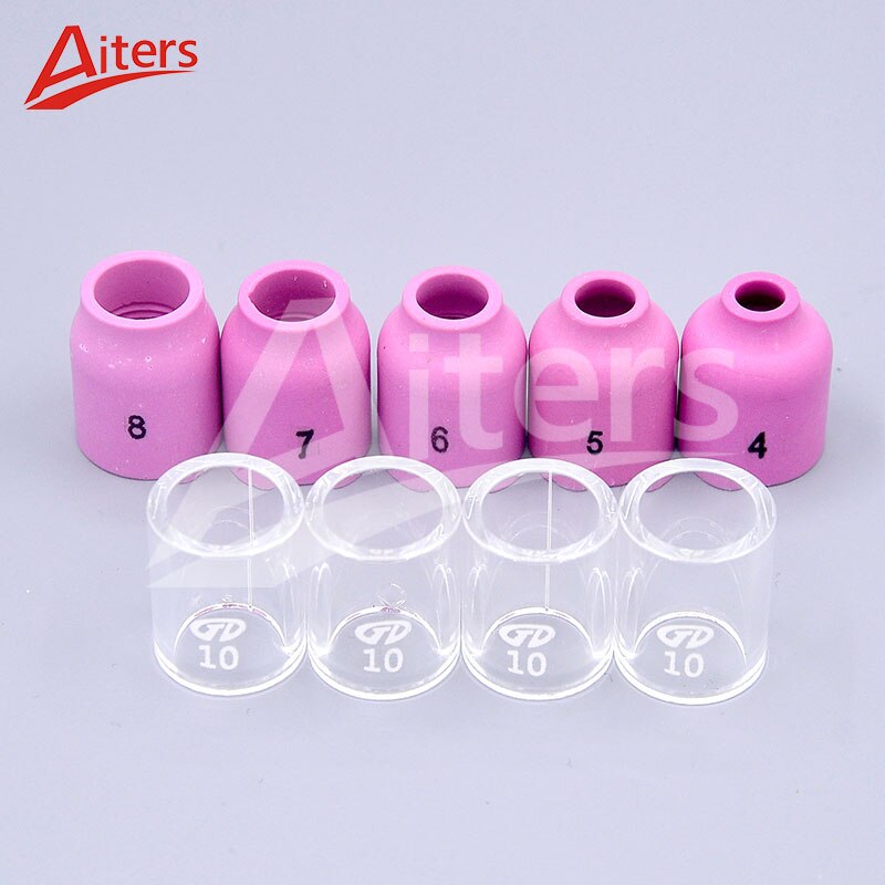 Pyrex Glass Cup kit 26PCS TIG Welding Torch Collets Alumina Nozzles For WP-17/18/26 Welding Accessories Gas Lens O-rings - KiwisLove