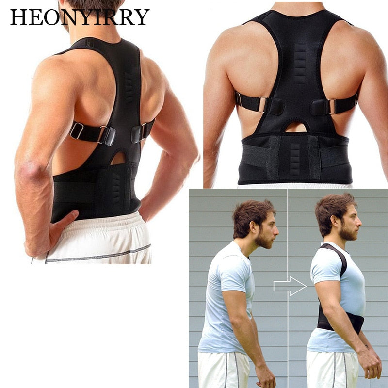 Top Adjustable Magnet Posture Corrector Back Corset Belt Straightener Brace Shoulder Corrector De Postura Braces Supports - KiwisLove