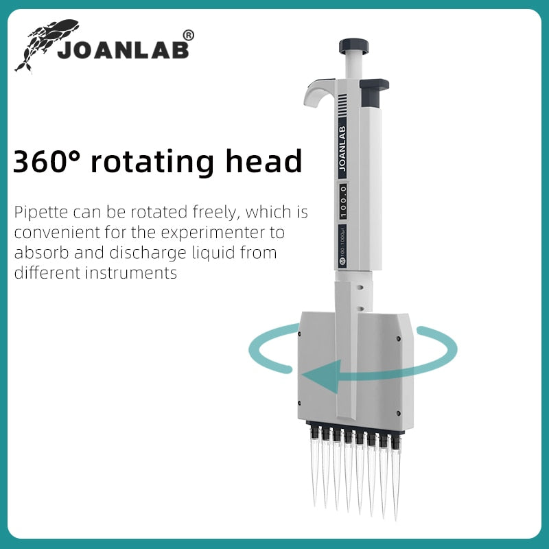 JOANLAB Multichannel Pipette Lab Supplies Variable Volume Micropipette 8 Channels 12 Channels Pipette Capacity: 0.5μl - 300μl - KiwisLove