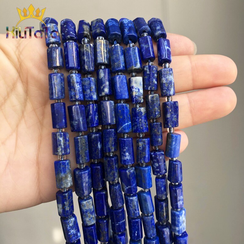 Natural Stone Beads Column Shape Lapis Lazuli Loose Spacer Beads For DIY Jewelry Making Bracelet Necklace Accessories 15&#39;&#39;Inches - KiwisLove