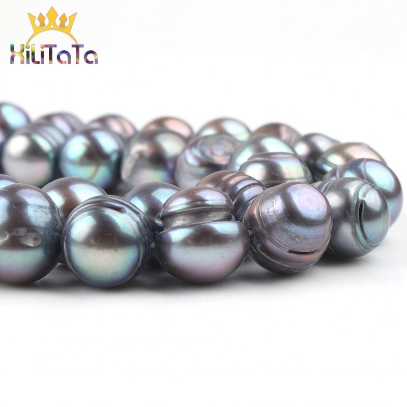 10-11mm Natural Black Freshwater Pearl Beads Round Loose Spacer Pearls Beads For Jewelry Making DIY Bracelet Accessories 15&#39;&#39;