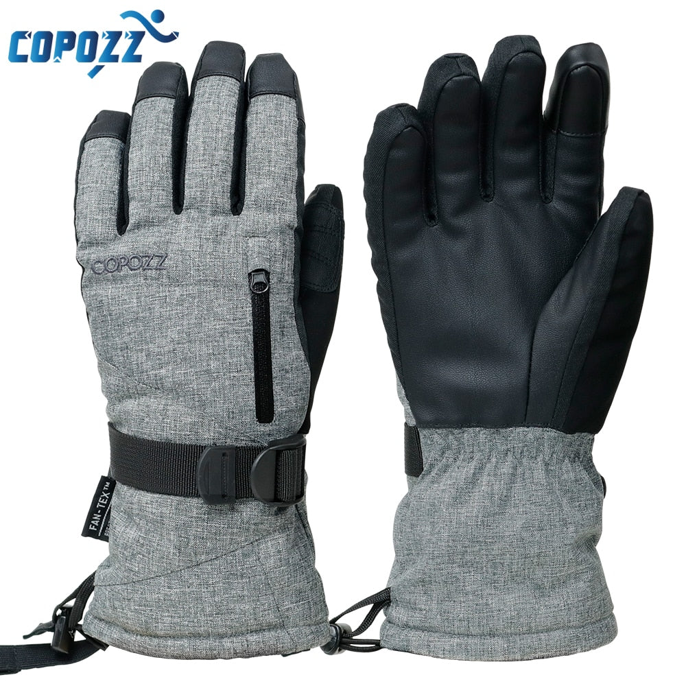 COPOZZ Ski Gloves Waterproof Gloves with Touchscreen Function Snowboard Thermal Gloves Warm Snowmobile Snow Gloves Men Women - KiwisLove