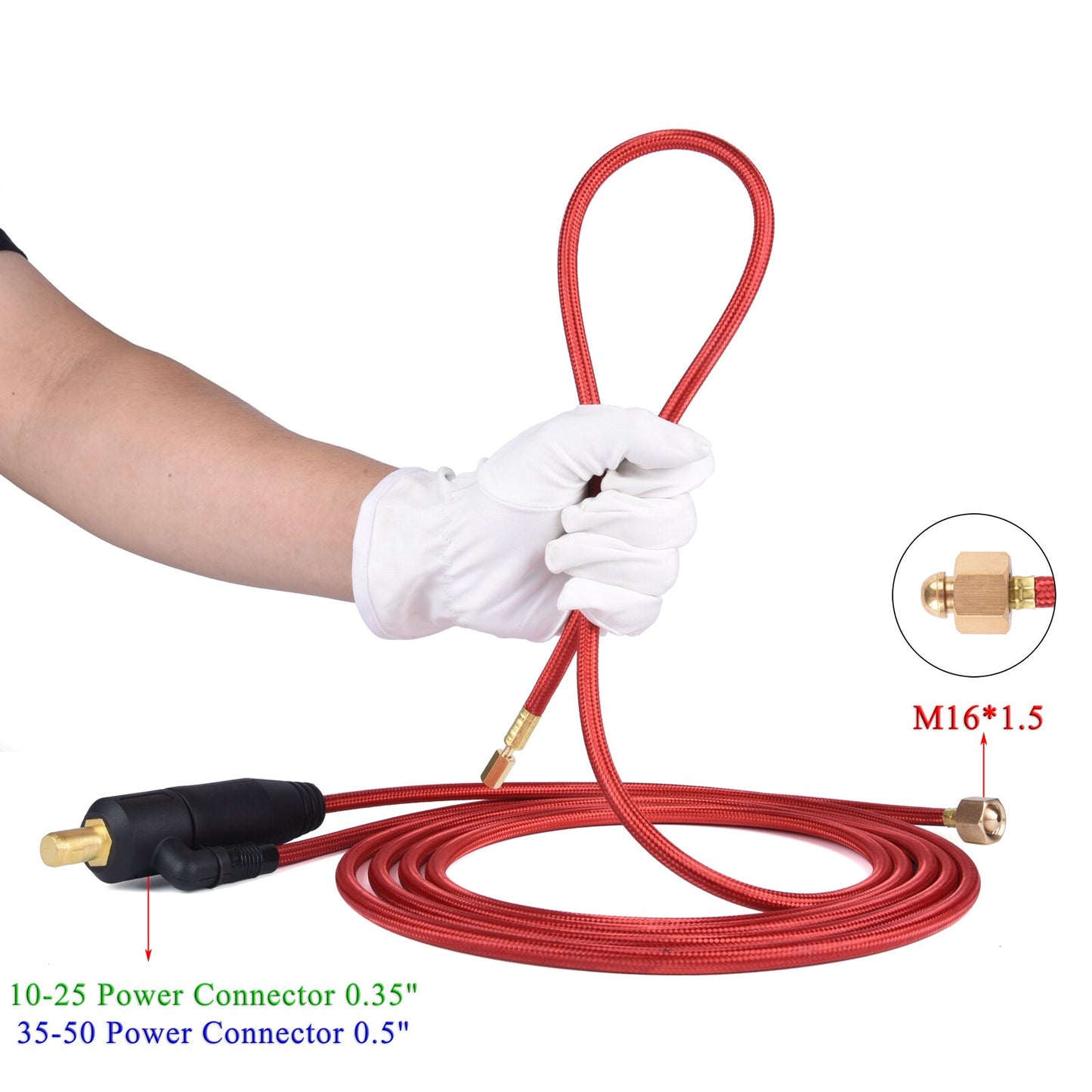 WP20 TIG Torch Power Cable Quick Connector M16 For Water-Cooled TIG Torches 20 Series 3.8m 12.5ft 250A - KiwisLove