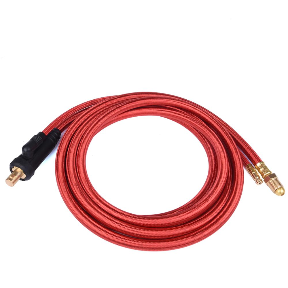 4M/7.8M WP26 Quick Connect TIG Welding Torch Gas-Electric Integrated Red Hose Cable Wires 35-50 Euro Connector 13.12FT - KiwisLove
