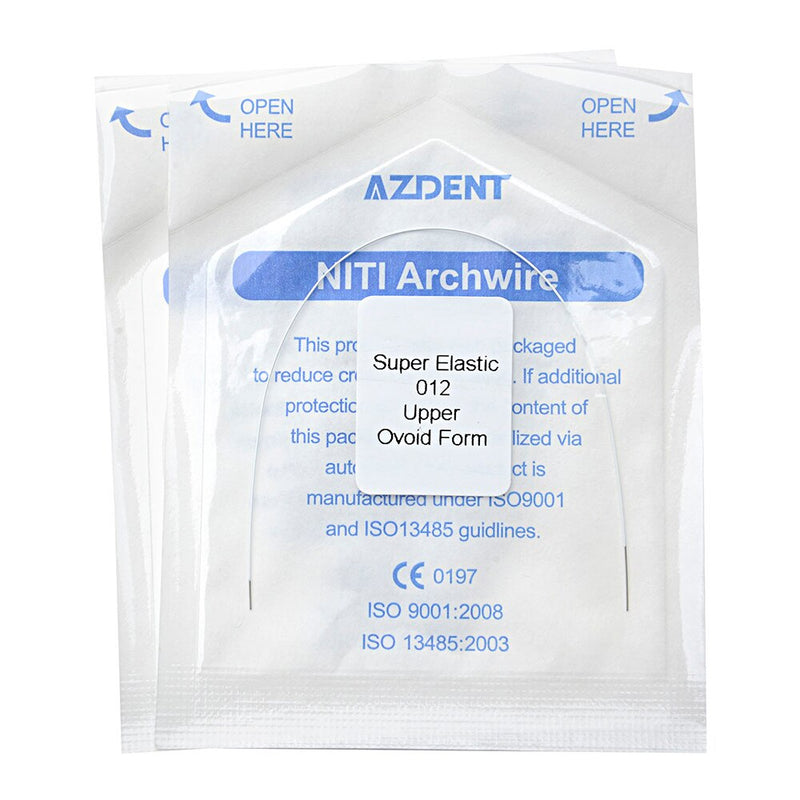 1Pc/Pack AZDENT Super Elastic NITI Round Arch Wires Ovoid Form Orthodontic Archwire 012/014/016/018/020 Upper / Lower - KiwisLove