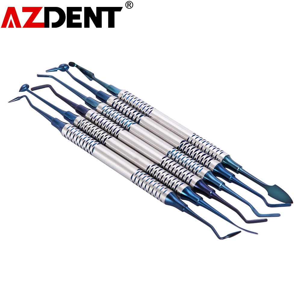 6Pcs/Set Dental Instrument Composite Resin Filling Spatula Titanium Plated Head Filler - KiwisLove