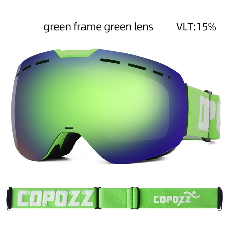COPOZZ Frameless Ski Goggles with Magnetic Lens Skateboard Skiing Anti-fog UV400 Snowboard Goggles Men Women Ski Glasses Eyewear - KiwisLove