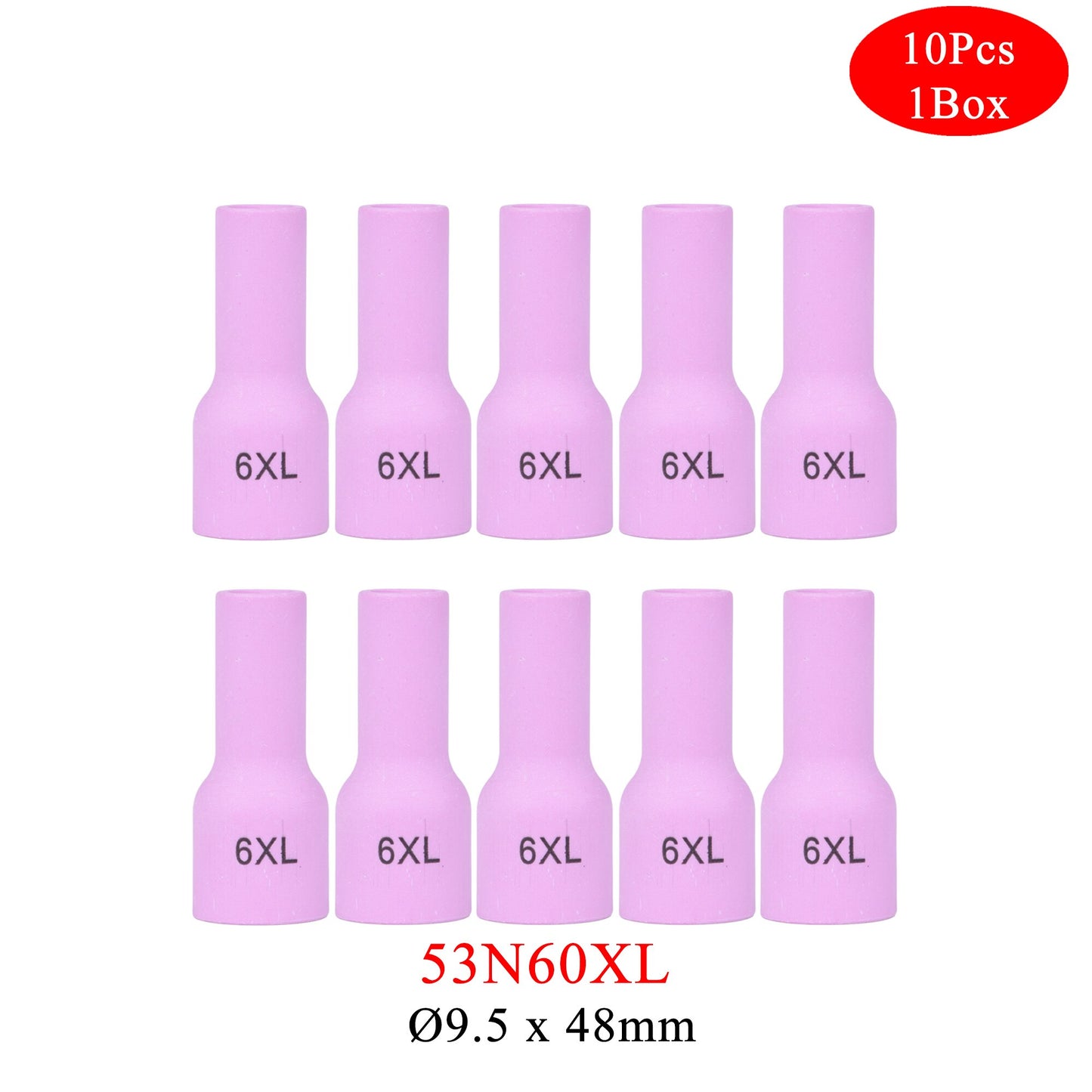 10PCs Per Box 48mm 53N58XL 53N59XL 53N60XL 53N61XL Alumina Nozzles For TIG WP9/17/18/20/25/26 Welding Torch Accessories - KiwisLove