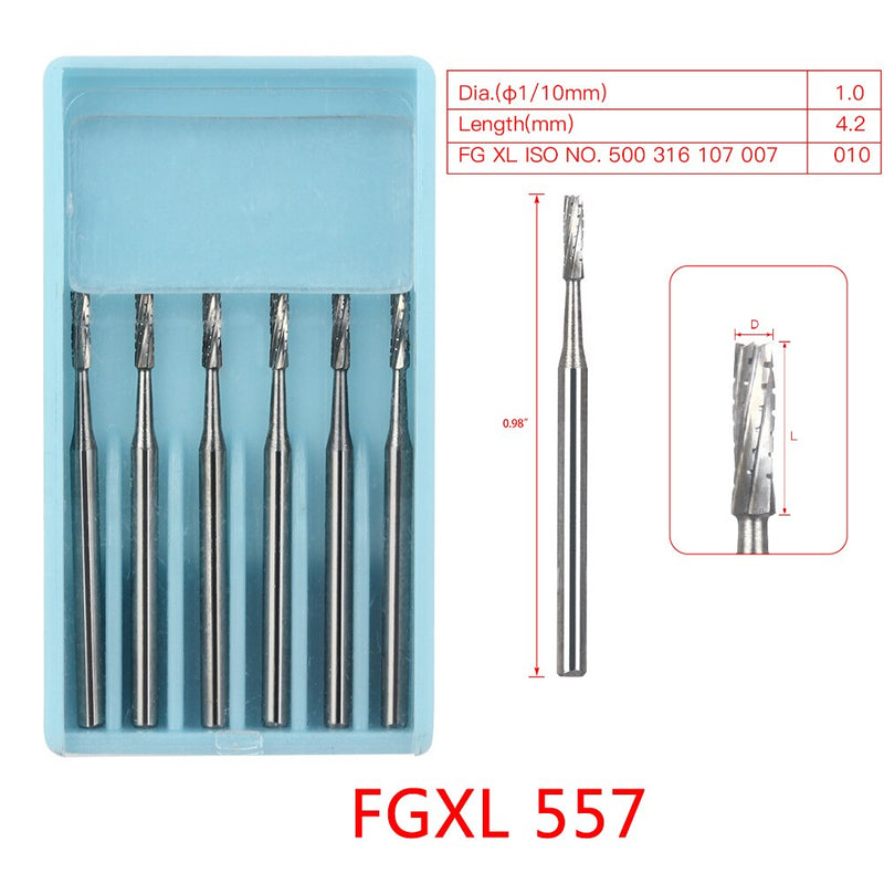 6pcs/Pack 25mm FGXL4 /6 /8 Dental Drills Surgical  Finishing Burs  High Speed Tungsten Carbide Burs - KiwisLove