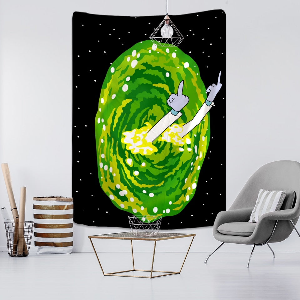 Cartoon Character Starry Sky Tapestry Wall Hanging Astronaut Psychedelic Witchcraft Dormitory Hippie Tapiz Home Decor - KiwisLove