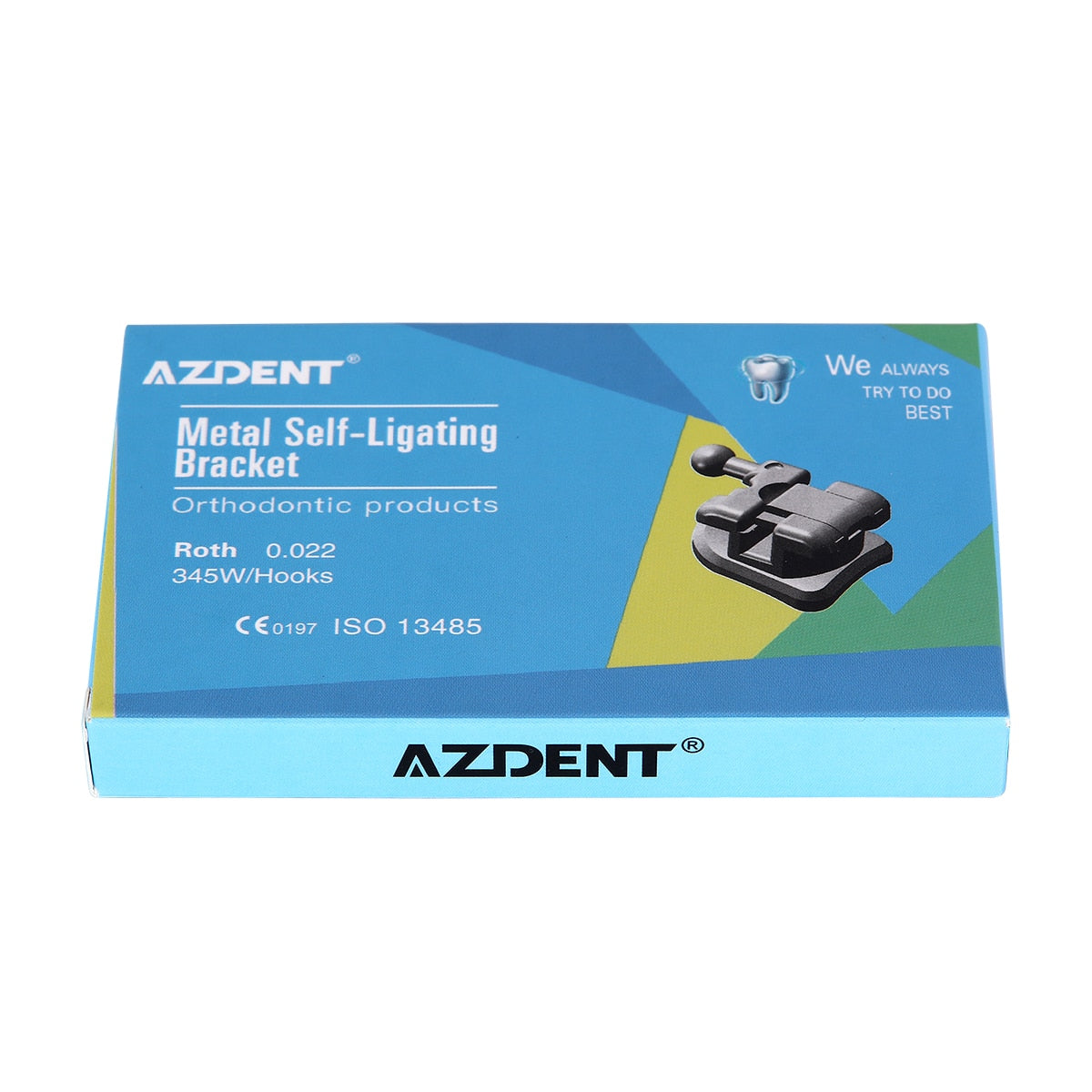 1Box AZDENT Dental Orthodontic Metal MIM Monoblock Braces Mini Roth/MBT .022 3-4-5 Hooks Passive Self-Ligating Brackets - KiwisLove