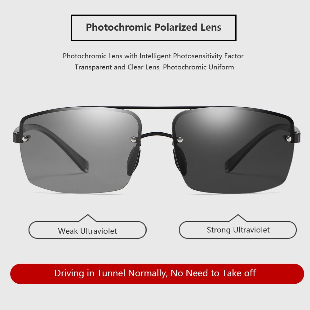 Sunglasses Men Photochromic Polarized Gradient Lens Anti-glare Driver Glasses For Male Day Night Vision Glasses Sunglasses 1912 - KiwisLove
