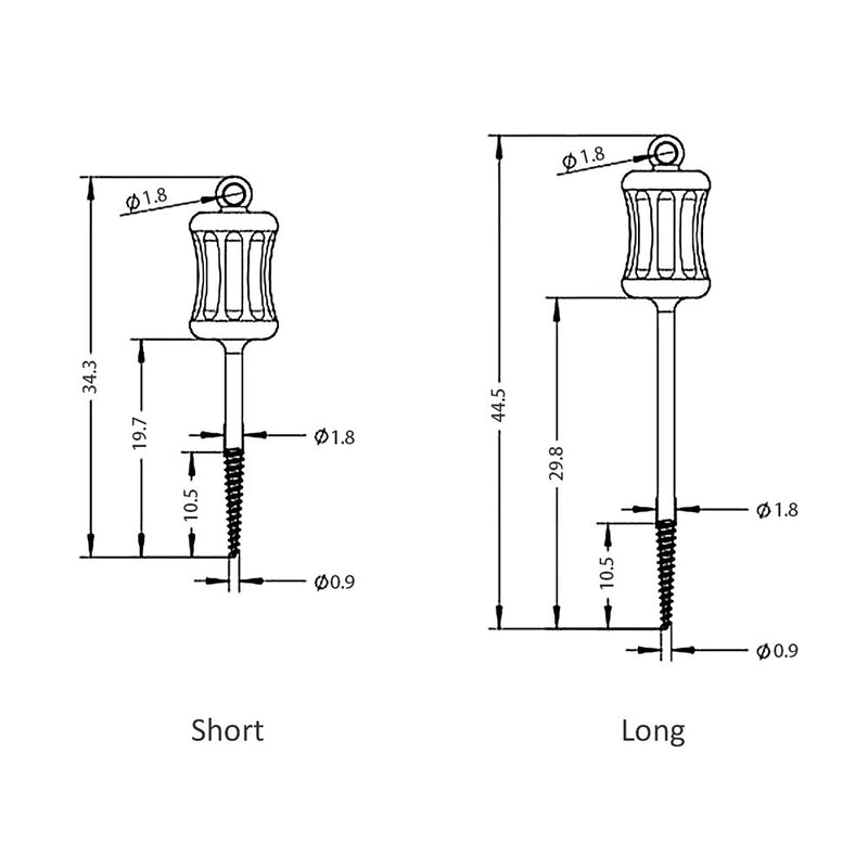 Dental Broken Root Drill Remnant Extractor Apical  Fragments  Medical Stainless Steel Short 34.3mm Long 44.5mm - KiwisLove