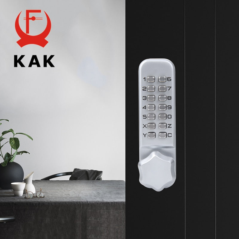 KAK Anti-theft Security Door Lock Mechanical Password Door Lock Safe Home Gate Lock Door Hardware Indoor Outdoor Lock Keyless - KiwisLove