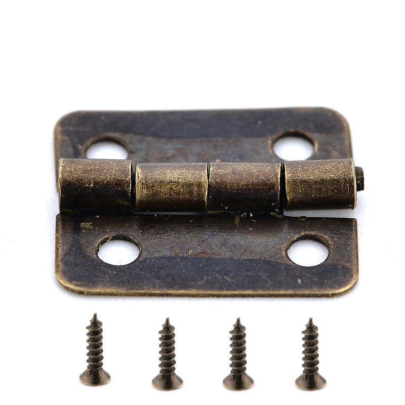 10PCS KAK Mini Bronze Gold Hinge Square Antique Door Hinges For Wooden Cabinet Drawer Jewellery Box Furniture Hardware - KiwisLove