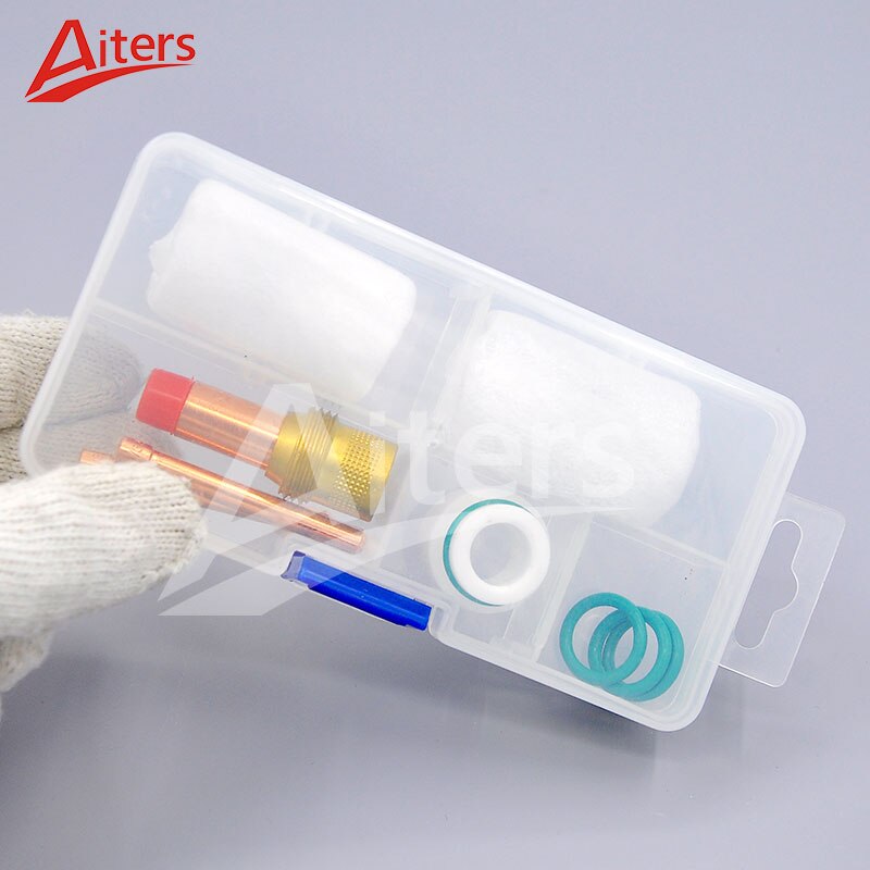 12 #Large Pyrex Glass cup 10PCS kit for TIG Welding WP17/18/26 with Medium Gas Lens and 18CGM Gas Lens Insulator - KiwisLove