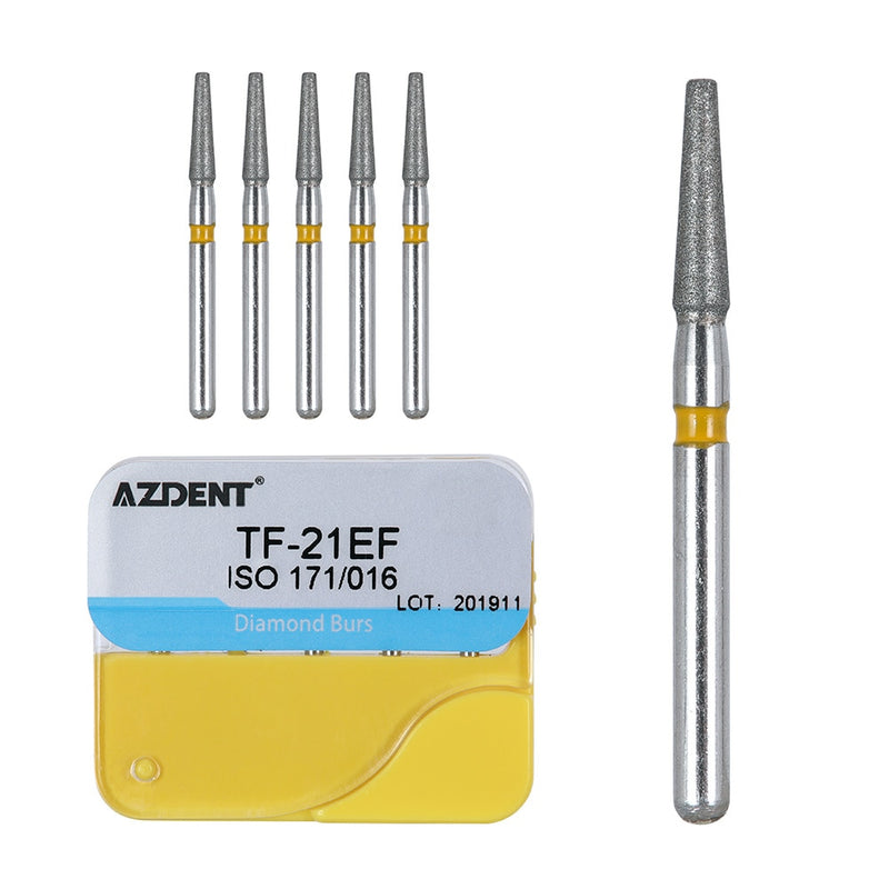 AZDENT 100pcs/20Boxes Dental Diamond Burs Drill for Teeth Porcelain Ceramics Composite Polishing High Speed Handpiece Dia.1.6mm - KiwisLove
