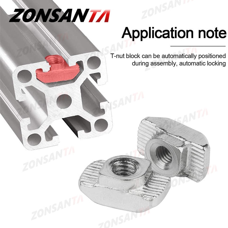 ZONSANTA T Slot Nut M3 M4 M5 M6 M8 T Nut Hammer Sliding Head 3D Printer Parts Fastener Connector 2020 3030 4040 Aluminum Profile - KiwisLove