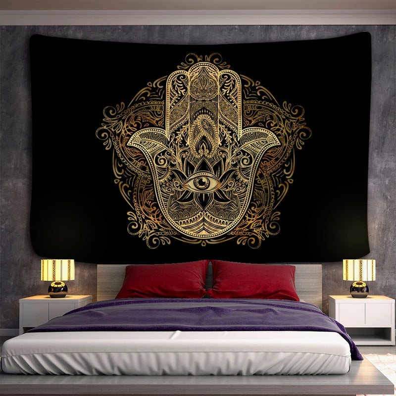 Psychedelic Wall Tapestry Boho Mandala Moon Tapestry Wall Hanging Hippie Sun Tapestry Wall Art Decor for Bedroom Living Room - KiwisLove