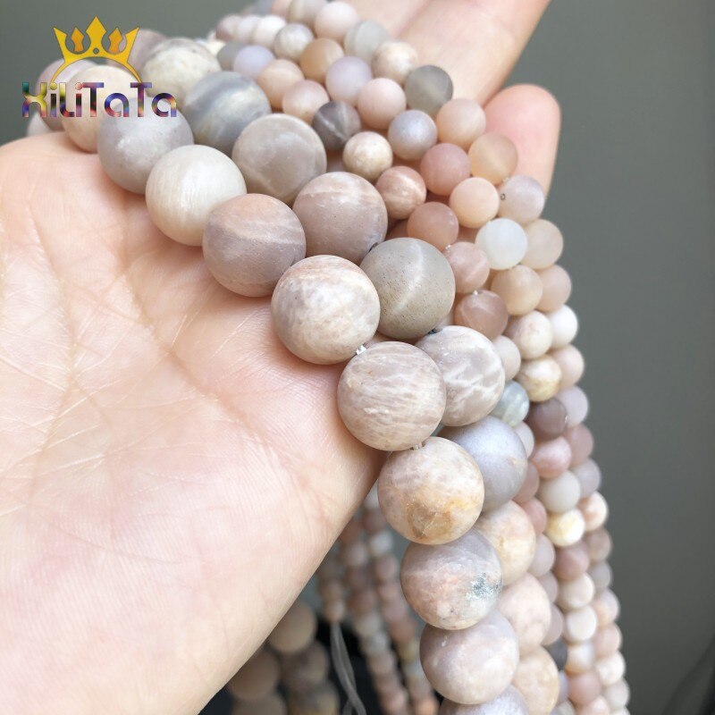 Natural Genuine Matte Sunstone Beads Dull Polished Round Loose Beads For Fashion Jewelry DIY Making Bracelet 15&#39;&#39; 6/8/10/12mm - KiwisLove