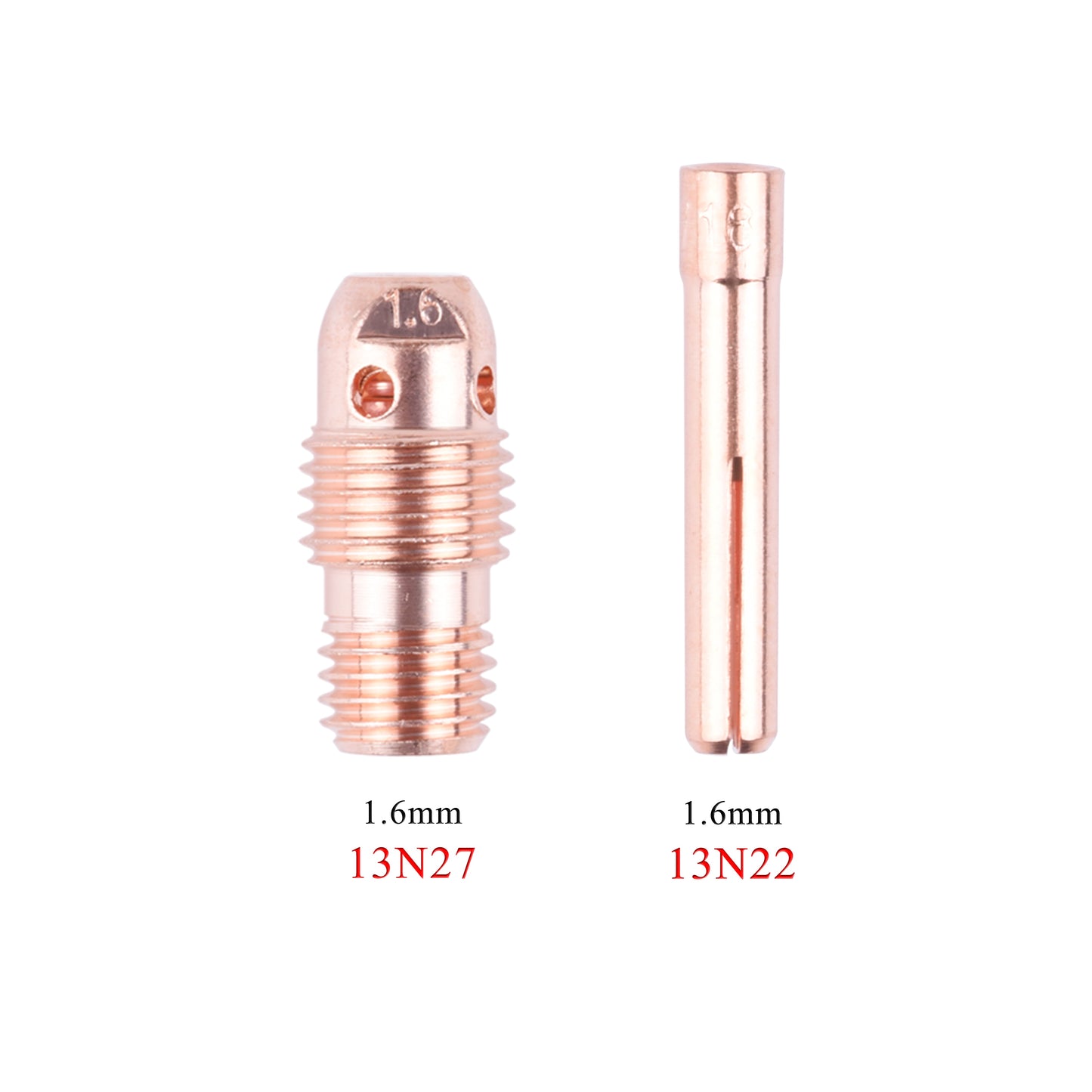 10 to 20Pcs 1.0/1.6/2.4/3.2mm TIG Collet And Collet Body 13N21 13N22 13N23 13N24 13N26 13N27 13N28 13N29 For TIG WP9 20 25 Torch - KiwisLove